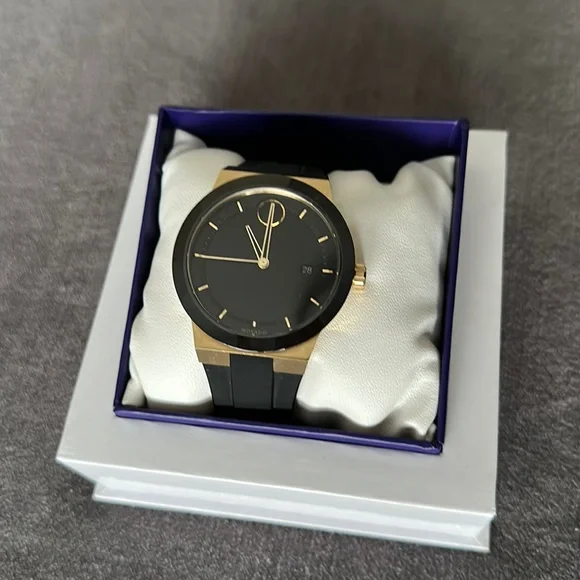 Movado bold black and gold hotsell